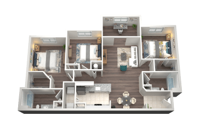 3 Bed 2 Bath Floor Plan | 1,387 Sq. Ft. at Verona at Boynton Beach in Boynton Beach, FL