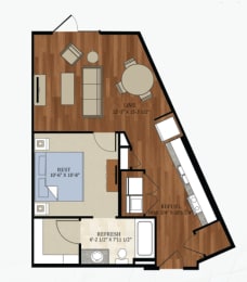 E2 Floor Plan at Abstract at Design District, Dallas, 75207