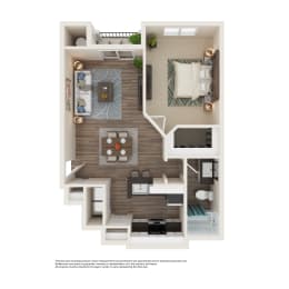 1 Bed 1 Bath Floor Plan | 741 Sq. Ft. at Element Deer Valley in Phoenix, AZ