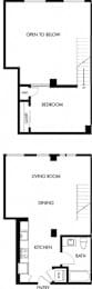 Studio 1 Bath Floor Plan | 811 Sq. Ft. at G12 Apartments, Los Angeles, CA, 90015