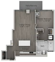 1 bed 1 bath M | 790 Sq. Ft. at The Mason Apartments, Chicago, IL, 60607