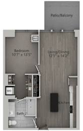 1 bed 1 bath C | 739 Sq. Ft. at The Mason Apartments, Chicago