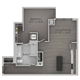 1 bed 1 bath E | 743 Sq. Ft. at The Mason Apartments, Illinois, 60607