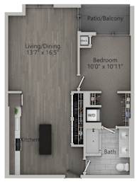 1 bed 1 bath H | 768 Sq. Ft. at The Mason Apartments, Chicago, IL