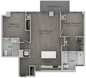 2 bed 2 bath C | 1,136 Sq. Ft. at The Mason Apartments, Chicago