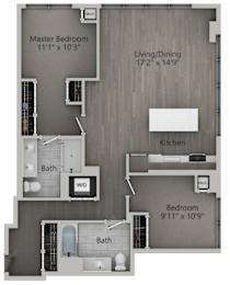 2 bed 2 bath E | 1,160 Sq. Ft. at The Mason Apartments, Illinois, 60607