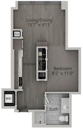 Studio 1 bath | 507 Sq. Ft. at The Mason Apartments, Chicago, IL