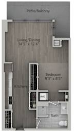 Studio 1 bath F | 653 Sq. Ft. at The Mason Apartments, Chicago, IL