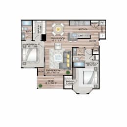 The Ballard Floor Plan | 1,208 Sq. Ft. at Residences at Stevens Pond, Massachusetts