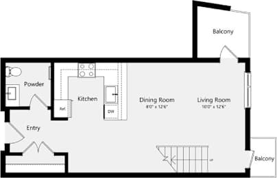 Y Loft B Floor Plan | 2,461-2,582 Sq. Ft. at Misora Apartments, San Jose