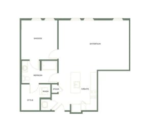1 bed 1 bath J | 893  Sq. Ft. at The Merchant Apartments, Charleston, South Carolina