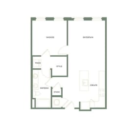 1 bed 1 bath E | 752 Sq. Ft. at The Merchant Apartments, Charleston