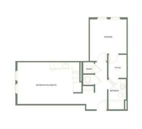 1 bed 1 bath C | 726 Sq. Ft. at The Merchant Apartments, Charleston, SC