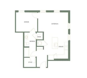 1 bed 1 bath D | 731  Sq. Ft. at The Merchant Apartments, Charleston, South Carolina