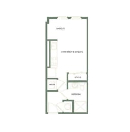 Studio 1 Bath A | 375 Sq. Ft. at The Merchant Apartments, Charleston, South Carolina