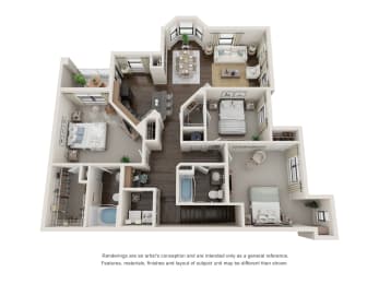 C2 Upper | Three Bed | Two Bath with 1,523 Sq. Ft. at Sladestone Shadow Creek in Pearland, TX 77584