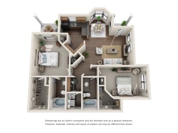 B5 Lower | Two Bed | Two Bath with 1,327 Sq. Ft. at Sladestone Shadow Creek in TX 77584