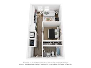Studio 1 Bath | 527 Sq. Ft. at The Merchant Apartments, Charleston