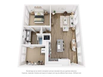 1 bed 1 bath L | 947 Sq. Ft. at The Merchant Apartments, South Carolina
