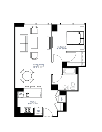 a floor plan of a house with a small footprint at The Grand Central, Chicago, IL