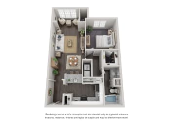 A6 Floor Plan at Willowest in Lindbergh, Georgia, 30318