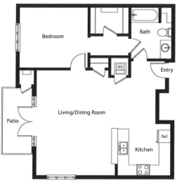 Windows Kiss Floor Plan | 846 Sq. Ft. at Chase Knolls, California, 91423