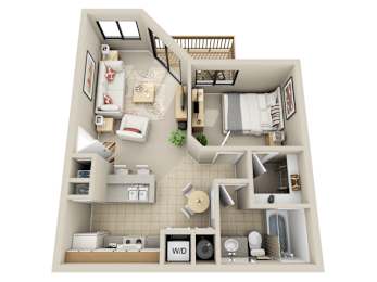  Floor Plan 1 Bedroom