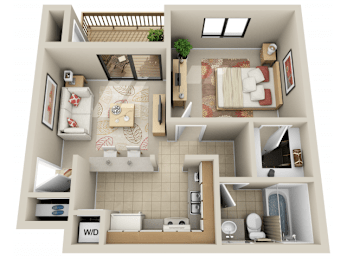  Floor Plan Junior 1 Bedroom