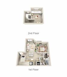  Floor Plan 1 Bed Loft