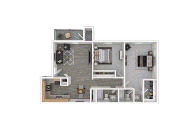 2x2 Floor Plan at Connect on Northern, Glendale, 85301