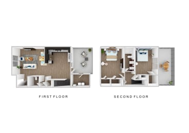 a floor plan of a house with a bedroom and a living room