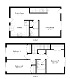 an illustration of two diagrams of a floor plan of a house