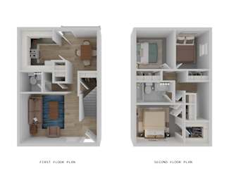 Townhome - 3 Bed, 1.5 Baths Floor Plan at Connect on Missour Apartments, Arizona, 85015