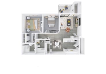  Floor Plan Two Bedroom, Two Bathroom