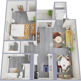 1 bed 1 bath floor plan at Tides at Mesa, Mesa