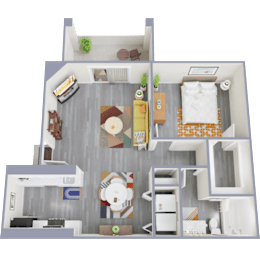 1 bed 1 bath floor plan A at Tides at Mesa, Mesa, 85204
