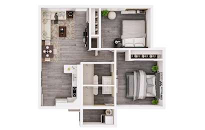 Roma Village 2bedroom 2 bathroom floor plan