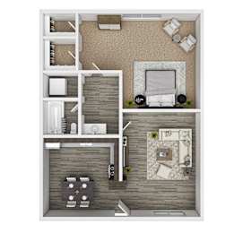 One Bedroom Floor Plan at The Link Apartments, Mesa, 85201