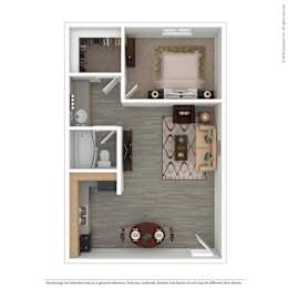 1 Bed 1 Bath Floor Plan  at The Link Apartments, Mesa, AZ, 85201