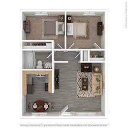 2 Bed 1 Bath Floor Plan at The Link Apartments, Arizona, 85201