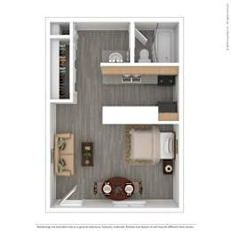 Studio Floor Plan at The Link Apartments, Arizona, 85201
