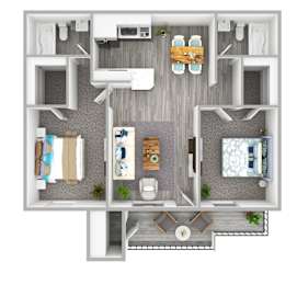 2A_Two Bedroom at Aspire Thunderbird, Glendale, AZ