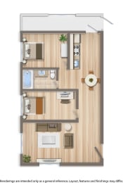 4020 calvert 2 bedroom floor plan