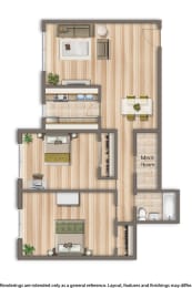 Cambridge Square apartments two bedroom floor plan