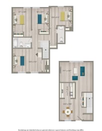 3 bedroom townhouse style apartment at city towns apartments in washington dc