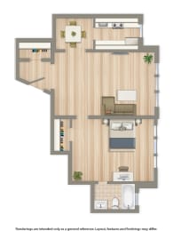  Floor Plan 1 Bedroom A