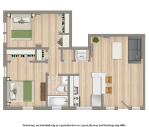 a floor plan of a room with a bathroom and a bedroom