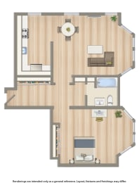 Floor Plan 1 Bedroom G