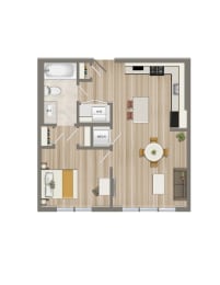  Floor Plan One Bedroom-12 Tier