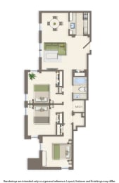 whitelaw 3 bedroom 923 sq ft floor plan